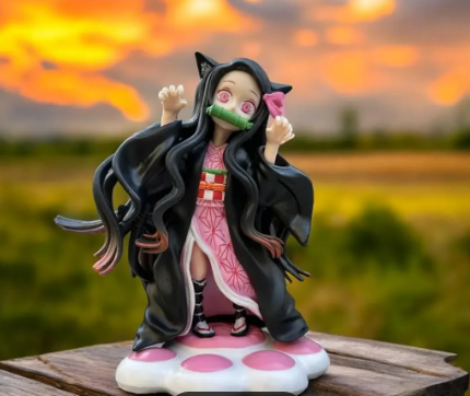 Neko Nezuko Kamado – Adorable Cat Ear Action Figure Nezuko Kamado